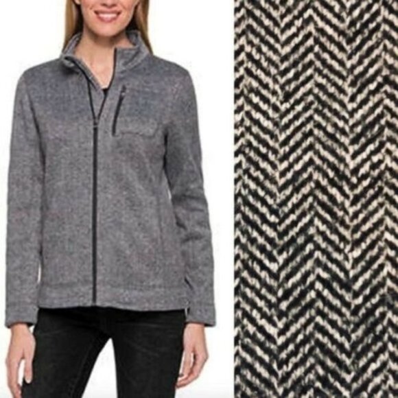 NWOT MARC NEW YORK ANDREW MARC FLEECE-LINED JACKET S BLUE HERRINGBONE - Picture 2 of 16